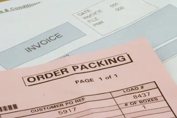 Marble and travertine packing list with crates and slabs ready for export