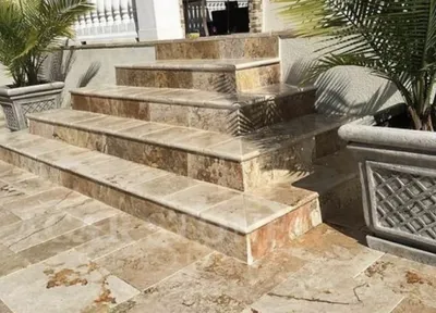 Staircases made using Turkish marble, travertine and basalt
